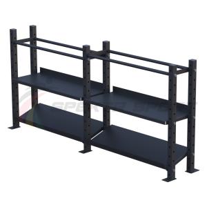 Купить Модульный стеллаж для гантелей, гирь и медболов 2580х430х1200 (2 секции) в Таштаголе 